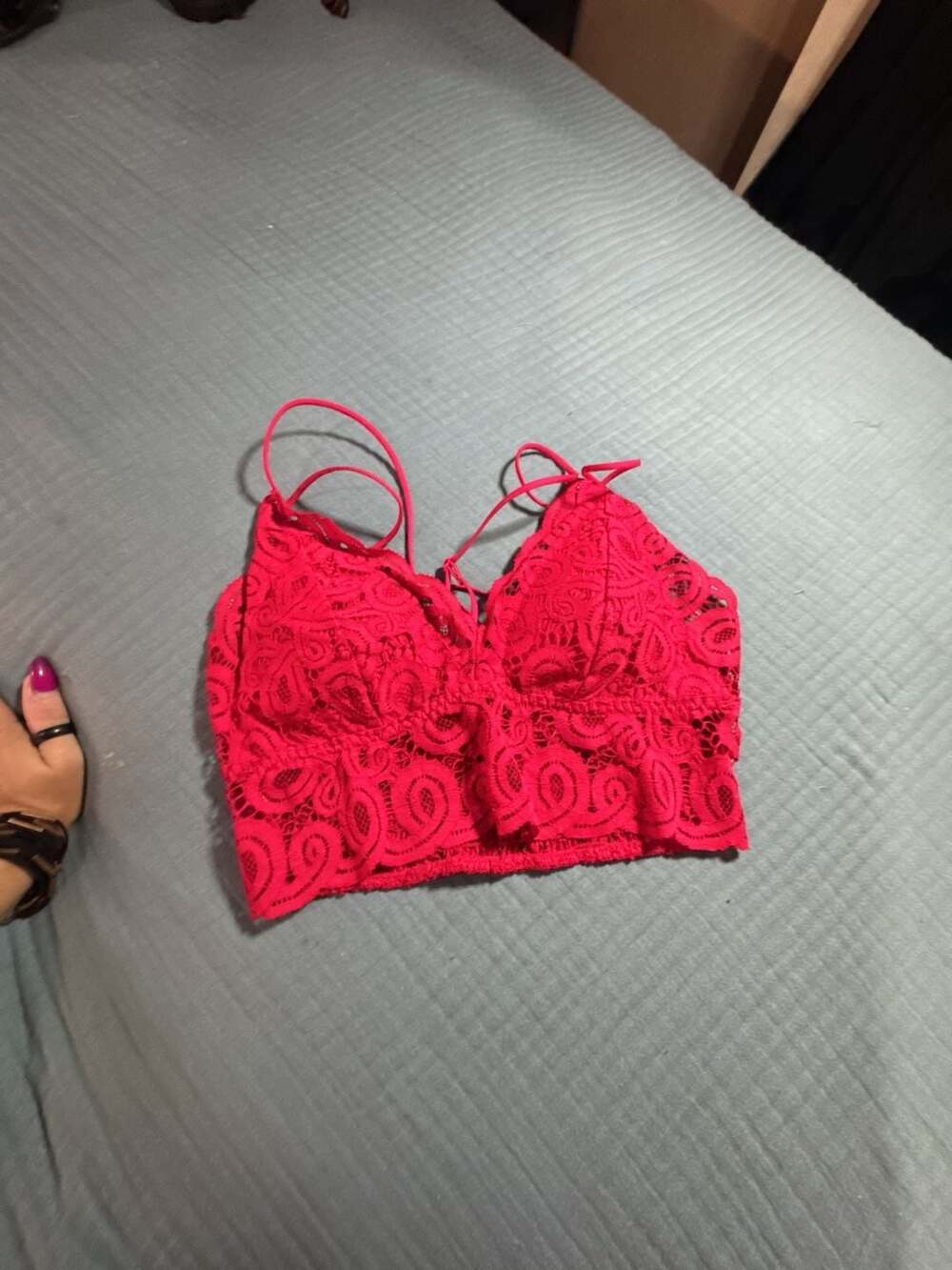 PINK Victoria's Secret red plunge bralette size small